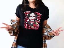 Quit Playing Games tshirt Size 8-32 available  Goth Jigsaw, Billy Puppet, Horror
