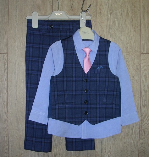 Next boys navy check trousers - next,