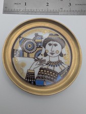 Mosa Maastricht Decorative Plate with Golden Trim - 3" -  Netherlands - 1982