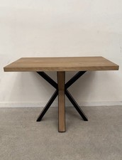 Furniture Village Habufa Detroit Industrial Solid Oak Wood Bar Table RRP £1399