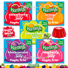 HARTLEYS SUGAR FREE JELLY 23g TWIN PACK SACHETS Raspberry Lime Orange Strawberry