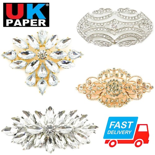Large silver gold diamante - silver,