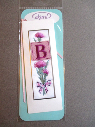 Embroidered bookmark letter - embroidered, b