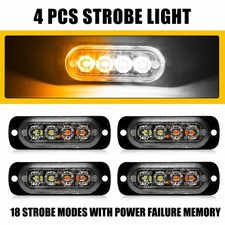 4x 4 LED Amber/White Strobe