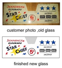 Jennings Replacement glass with fitted clear cover any model,coinage