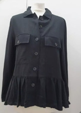 WynneLayers Sedona Jacket with Ruffled Hem black size XS Marlawynne QVC