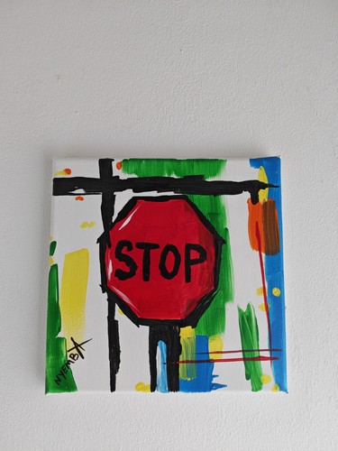 Original acrylic painting - acrylic, stop