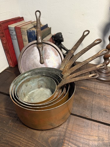Antique french copper saucepan - antique,