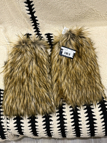 Brown faux fur leg - fur, y2k