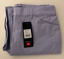 Cotton Traders Ladies Cotton Chino Trousers Lt Blue UK 12 Straight Leg 27" NEW