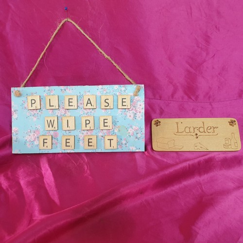 Wooden larder sign rustic - sign,