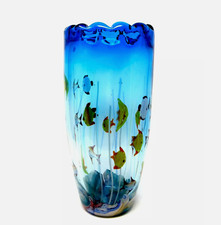 Colossal 34cm 20th Century Murano Art Glass Ocean Fish Aquarium Vase