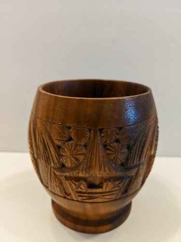 Wooden tiki mug - wooden, &