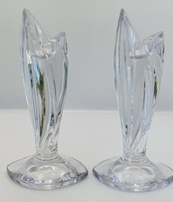 VTG Pair Waterford Marquis Palma Crystal Art Deco Style 6 1/2”Candle Holders