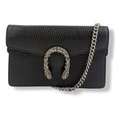 Gucci GG Dionysus Black Leather Super Mini Handbag