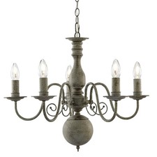 5 Lights Textured Grey Metal