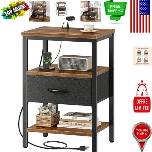 Elegant bedside table with - elegant, usb