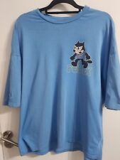 Crooked Tongues Felix The Cat Cartoon T shirt - Size Large Blue 