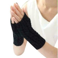 Women Wrist Arm Knitted Mitten Long Winter Hand Warmer Fingerless Ladies Gloves
