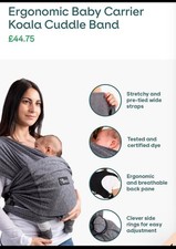 Koala Babycare Cuddle Band Baby Sling - Anthracite Grey - up to 9kg - washable