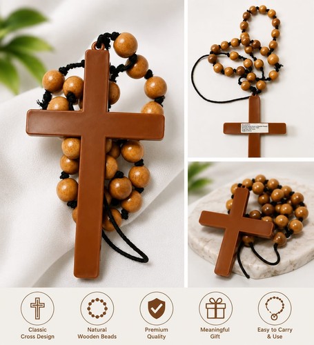 Vintage wooden rosary - rosary, beads