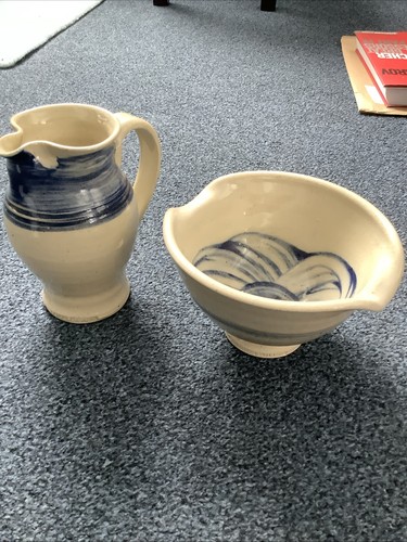 Ingleton pottery jug and - pottery, bowl