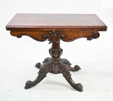 Victorian Card Table Walnut 1890 Games