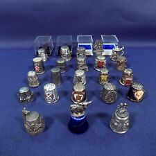 Pewter Thimble Collection of 23, Countries, Castles, Cities etc.