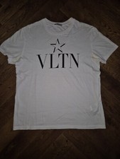 Men's Valentino T Shirt - White with front logo - Size Medium