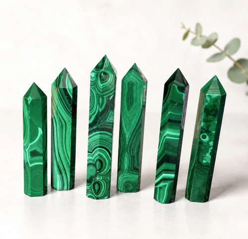 Natural malachite crystal - natural,