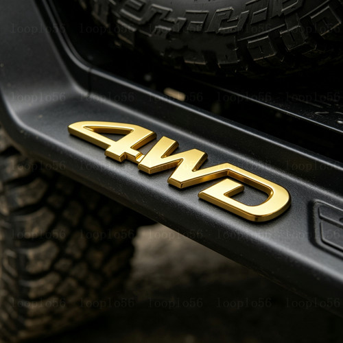 Chrome 4wd emblem badge - badge, x