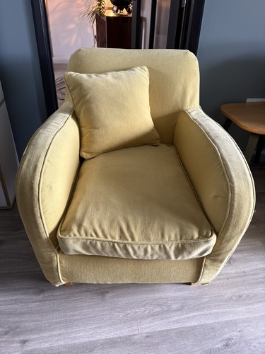 Yellow reupholstered habitat - reupholstered,