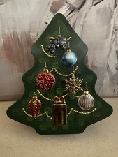 Ringtons Tea Merchants Novelty Christmas Tree Metal Assortment Tin - Empty 22cm