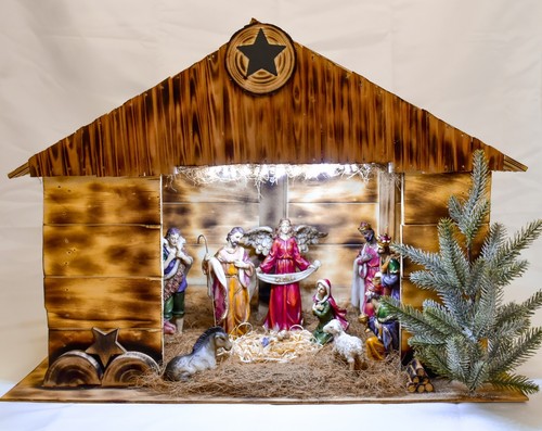 Nativity set with figures - nativity,