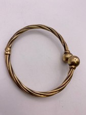 9ct Gold 375 Twist Design Bangle Hinged Bracelet 6.3g - J#1007