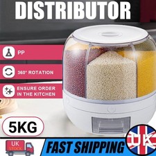 Rotatable Food Sealed Storage Container Grain Box Cereal Dispenser Rice Tank UK