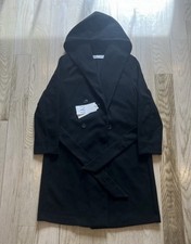 Zara Black Hooded Wool Coat