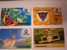 MERCURY PHONECARDS x4 (3 MINT