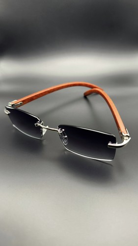 Rimless silver wood glasses - rimless,