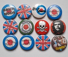 TWELVE SCOOTER / MOD RELATED PIN BADGES / GO VESPA / BRUM MODS / MERTON PARKAS