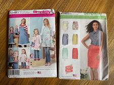 2 x Vintage sewing pattern simplicity 1465 vintage pencil skirt & 1240 apron
