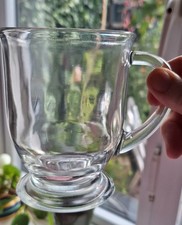 Anchor Hocking Clear Glass Coffee Mugs X3, Made In USA