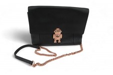 Ted Baker Black Handbag Robot Crossbody Bag Leather Chain Handle Preloved