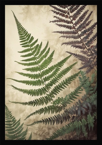 Fern fronds art - fronds, framed