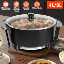 4L/8L Black Electric Wok & Lid