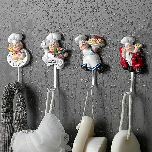 4pcs resin chef figurine wall - resin,