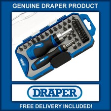 Draper 46479 42 Piece Ratchet Screwdriver & Bit Set Plain/Cross/PZ/Torx/Hex 