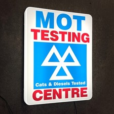 MOT TESTING Cats & Diesels ILLUMINATED LED LIGHT BOX WALL SIGN GARAGE STATION