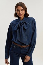 Karen Millen Denim Pussybow