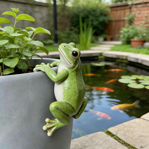 Resin frog figurine hanging - frog,